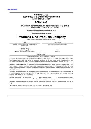 Thumbnail Preformed Line Products 10-Q Quarterly Report FY 