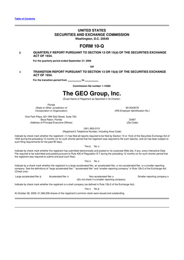 Thumbnail Geo Group 10-Q Quarterly Report FY 