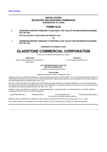 Thumbnail Gladstone Commercial 10-Q Quarterly Report FY 