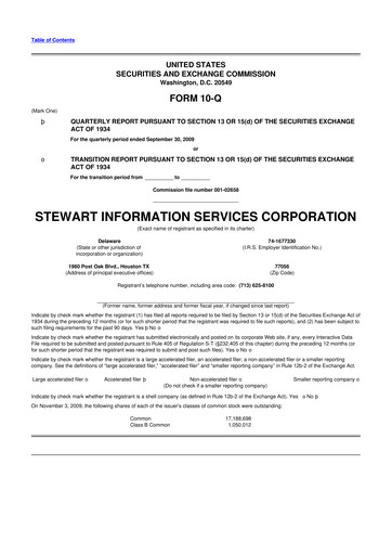Thumbnail Stewart Information Services 10-Q Quarterly Report FY 