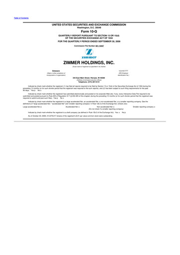 Thumbnail Zimmer Biomet 10-Q Quarterly Report FY 