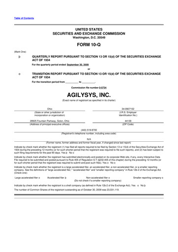 Thumbnail Agilysys 10-Q Quarterly Report FY 