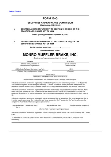 Thumbnail Monro 10-Q Quarterly Report FY 