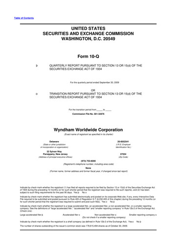 Thumbnail Travel + Leisure 10-Q Quarterly Report FY 
