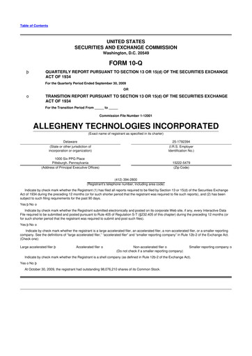 Thumbnail ATI Inc.
 10-Q Quarterly Report FY 