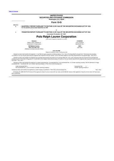 Thumbnail Ralph Lauren 10-Q Quarterly Report FY 