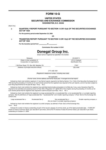 Thumbnail Donegal Group 10-Q Quarterly Report FY 