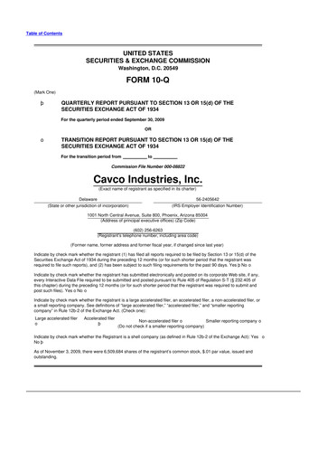 Vorschaubild Cavco Industries 10-Q Quartalsbericht  