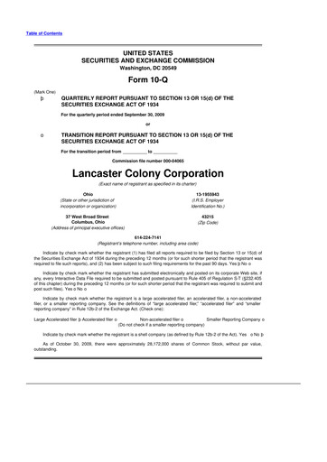 Vorschaubild The Marzetti Company 10-Q Quartalsbericht  