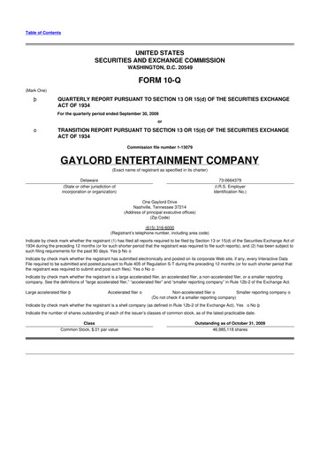 Vorschaubild Ryman Hospitality Properties 10-Q Quartalsbericht  