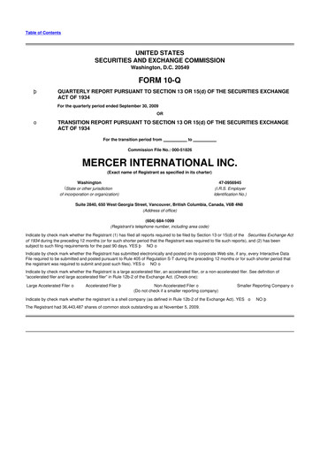 Thumbnail Mercer International 10-Q Quarterly Report FY 