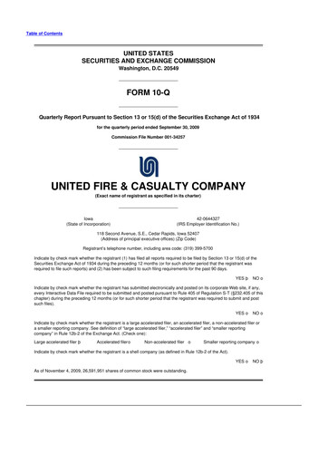 Thumbnail United Fire Group 10-Q Quarterly Report FY 