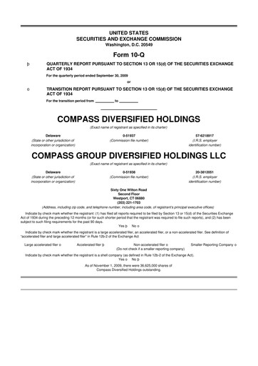 Thumbnail Compass Diversified Holdings 10-Q Quarterly Report FY 