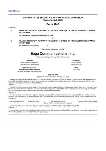 Thumbnail Saga Communications 10-Q Quarterly Report FY 