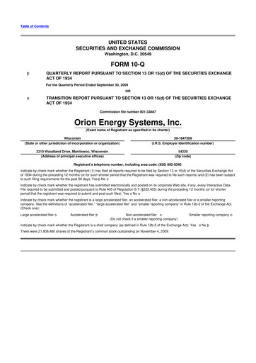 Thumbnail Orion Energy Systems
 10-Q Quarterly Report FY 