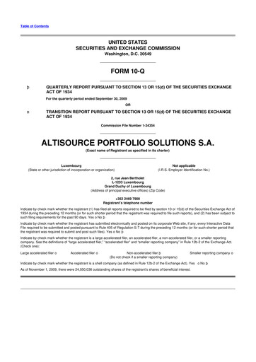 Thumbnail Altisource Portfolio Solutions
 10-Q Quarterly Report FY 