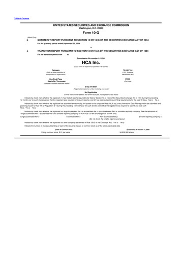 Thumbnail HCA Healthcare 10-Q Quarterly Report FY 