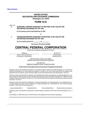 Thumbnail CF Bankshares 10-Q Quarterly Report FY 