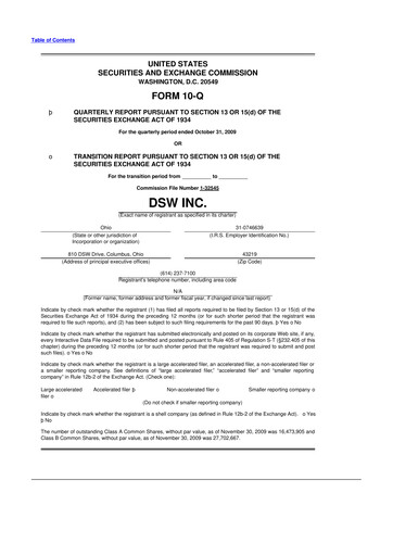 Thumbnail Designer Brands
 10-Q Quarterly Report FY 