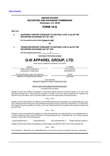 Thumbnail G-III Apparel Group 10-Q Quarterly Report FY 