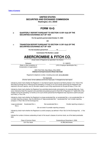 Miniature Abercrombie & Fitch 10-Q Rapport trimestriel  