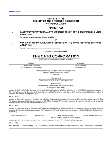 Thumbnail Cato Fashion 10-Q Quarterly Report FY 