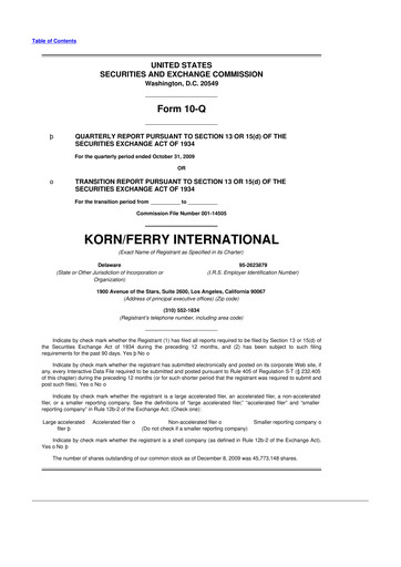 Thumbnail Korn Ferry
 10-Q Quarterly Report FY 