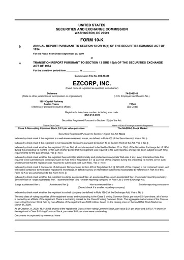 Thumbnail EZCorp 10-K Annual Report 