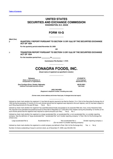 Thumbnail Conagra Brands
 10-Q Quarterly Report FY 