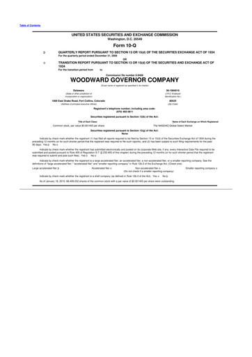 Thumbnail Woodward 10-Q Quarterly Report FY 