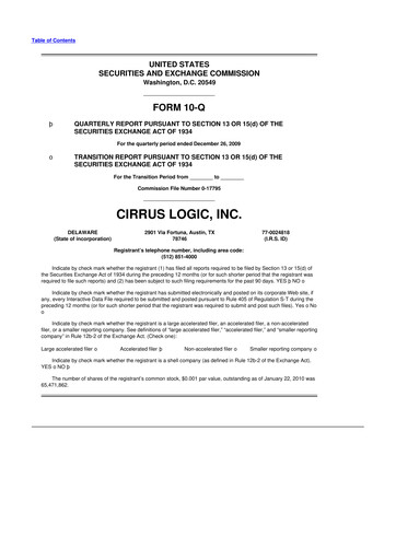 Thumbnail Cirrus Logic
 10-Q Quarterly Report FY 