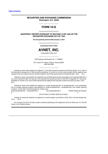 Thumbnail Avnet 10-Q Quarterly Report FY 