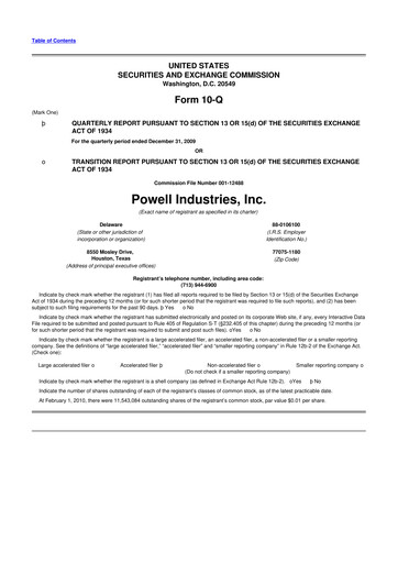 Thumbnail Powell Industries 10-Q Quarterly Report FY 