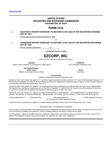 Thumbnail EZCorp 10-Q Quarterly Report FY 