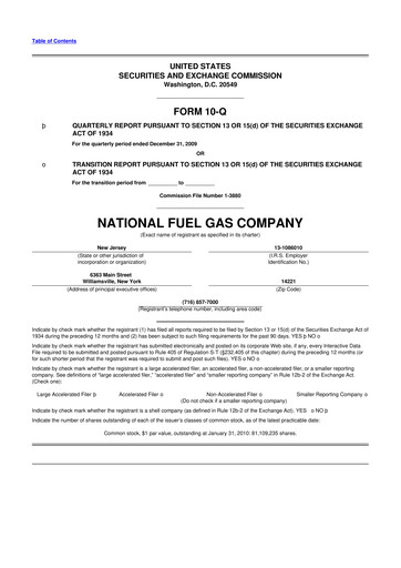 Thumbnail National Fuel Gas
 10-Q Quarterly Report FY 