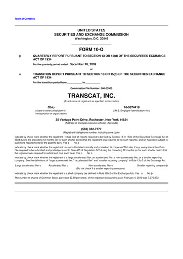 Thumbnail Transcat 10-Q Quarterly Report FY 