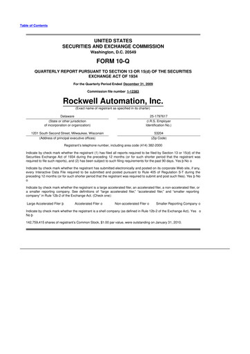 Vorschaubild Rockwell Automation
 10-Q Quartalsbericht  
