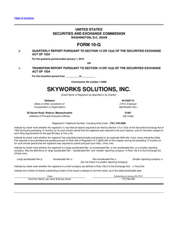 Vorschaubild Skyworks Solutions
 10-Q Quartalsbericht  