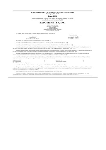 Thumbnail Badger Meter
 10-K Annual Report 