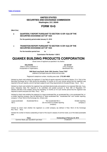 Thumbnail Quanex Building Products 10-Q Quarterly Report FY 