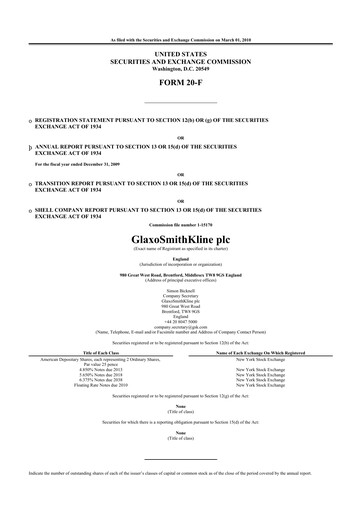 Miniature GSK plc 20-F Rapport annuel 