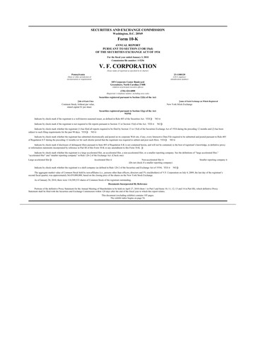 Thumbnail VF Corporation 10-K Annual Report 