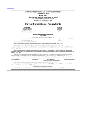 Thumbnail Univest Financial Corporation 10-K Annual Report 