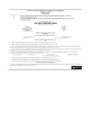 Vorschaubild Vicor
 10-K Jahresbericht 