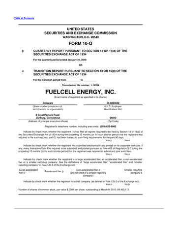 Vorschaubild FuelCell Energy
 10-Q Quartalsbericht  