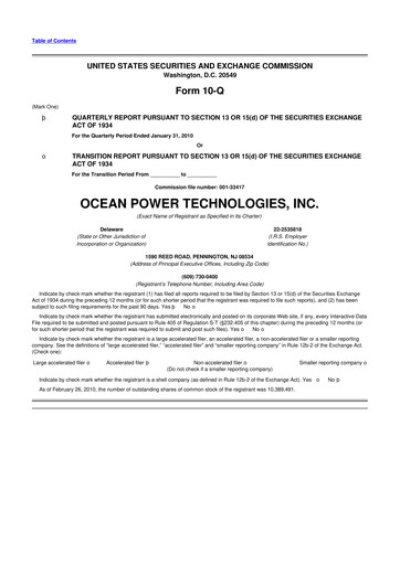 Thumbnail Ocean Power Technologies
 10-Q Quarterly Report FY 