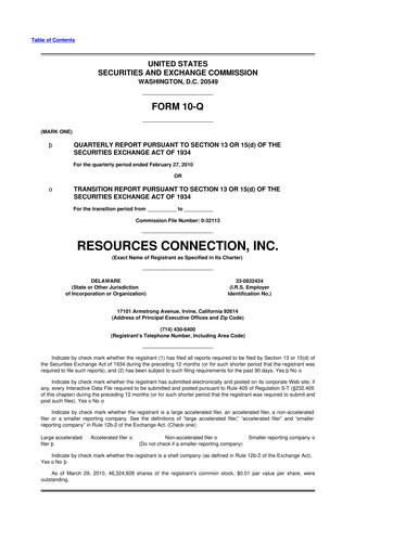 Thumbnail RGP (Resources Connection) 10-Q Quarterly Report FY 