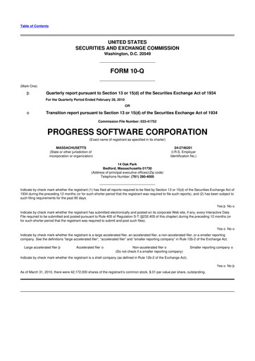 Thumbnail Progress Software
 10-Q Quarterly Report FY 