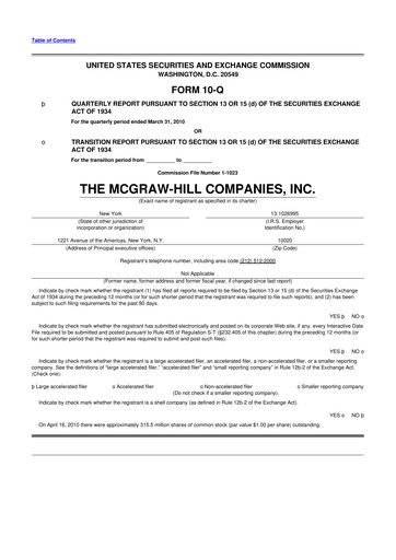 Thumbnail S&P Global 10-Q Quarterly Report FY2010 