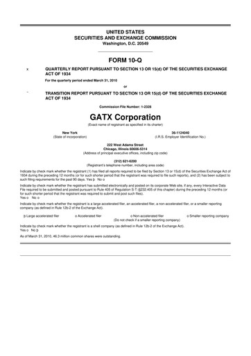 Thumbnail GATX 10-Q Quarterly Report FY 